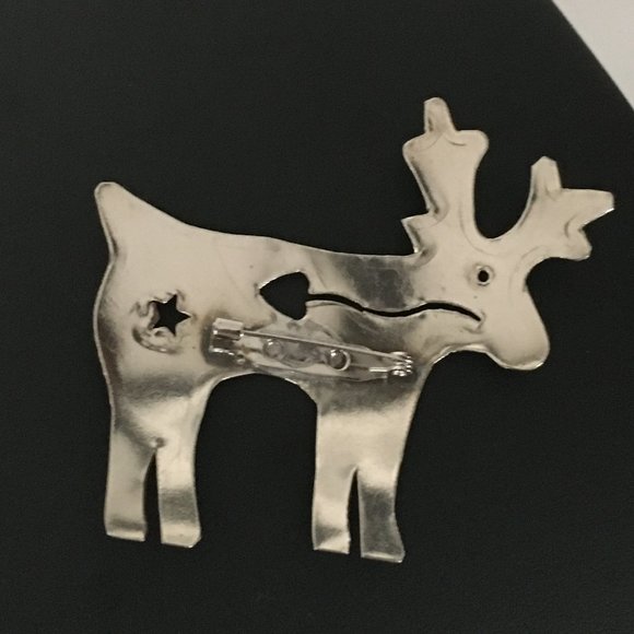 Whimsical Vintage Silver-Plated Moose Pin Brooch - Picture 5 of 5
